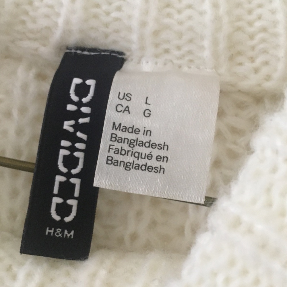 White High Neck Ribbed Chunky Sweater - Picture 3 of 4